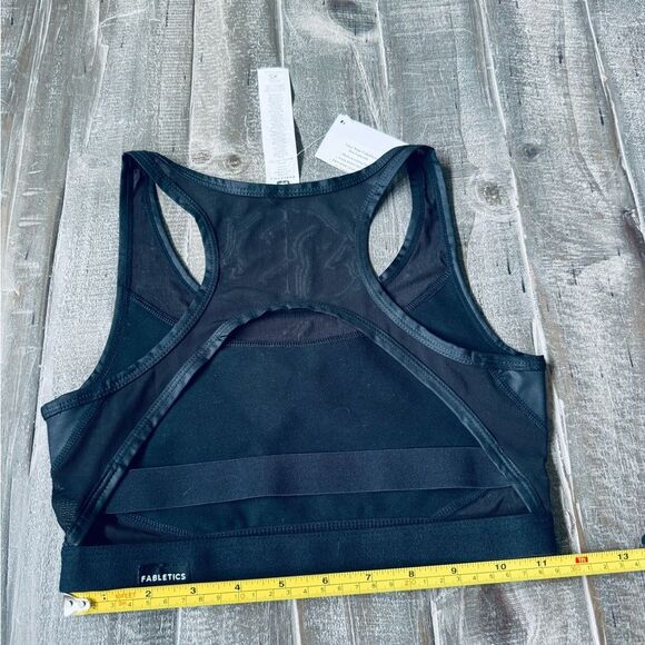 Fabletics Black Compression Support Mesh Sports Bra XS - Picture 2 of 2